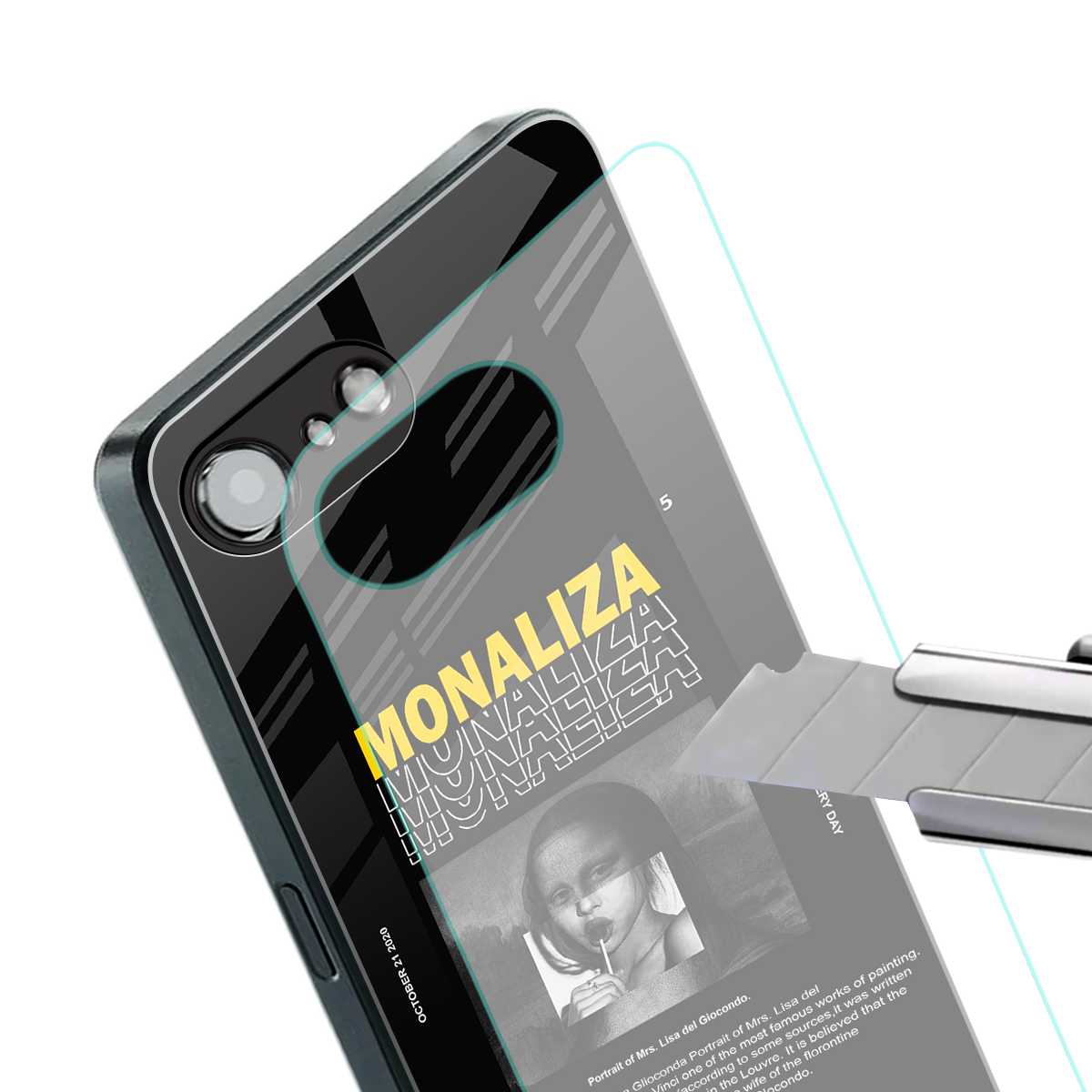 lollipop monaliza back phone cover | glass case for iphone 16e