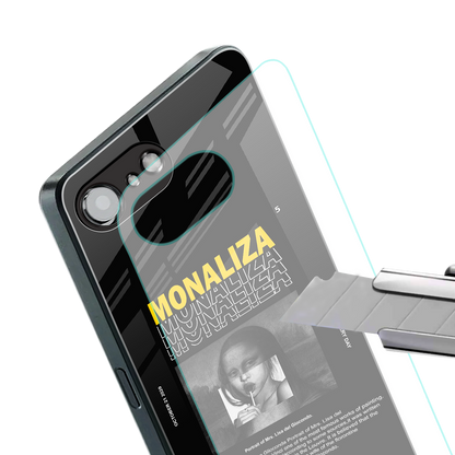 lollipop monaliza back phone cover | glass case for iphone 16e