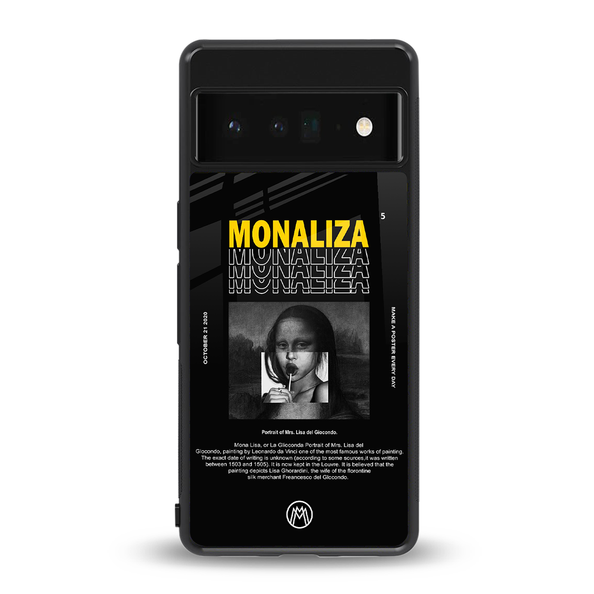 lollipop monaliza back phone cover | glass case for google pixel 6 pro