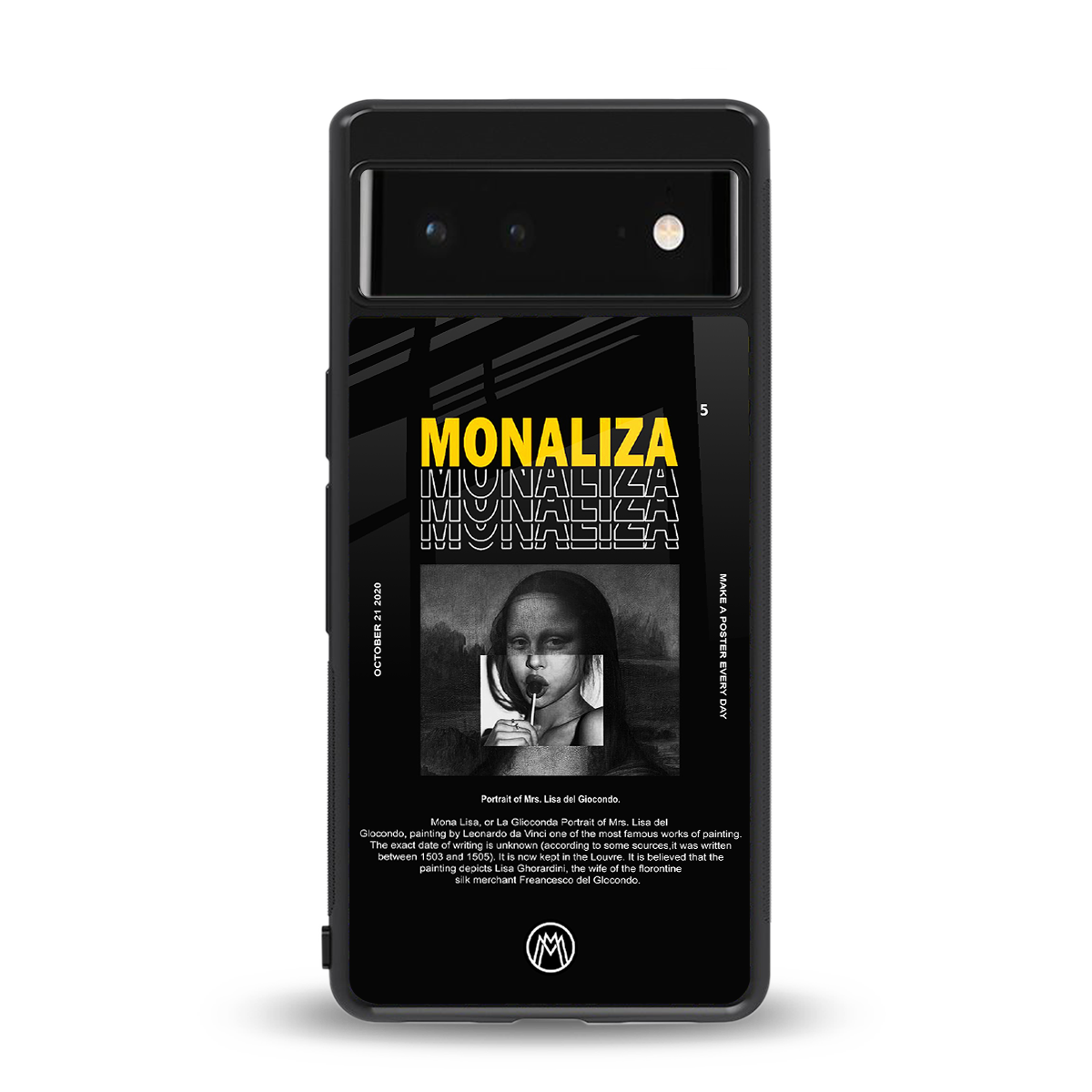 lollipop monaliza back phone cover | glass case for google pixel 6
