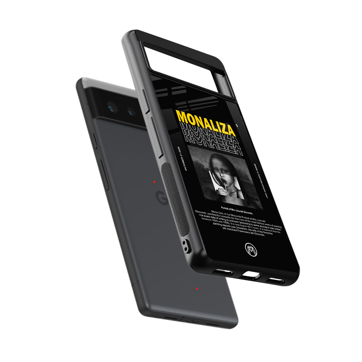 lollipop monaliza back phone cover | glass case for google pixel 6