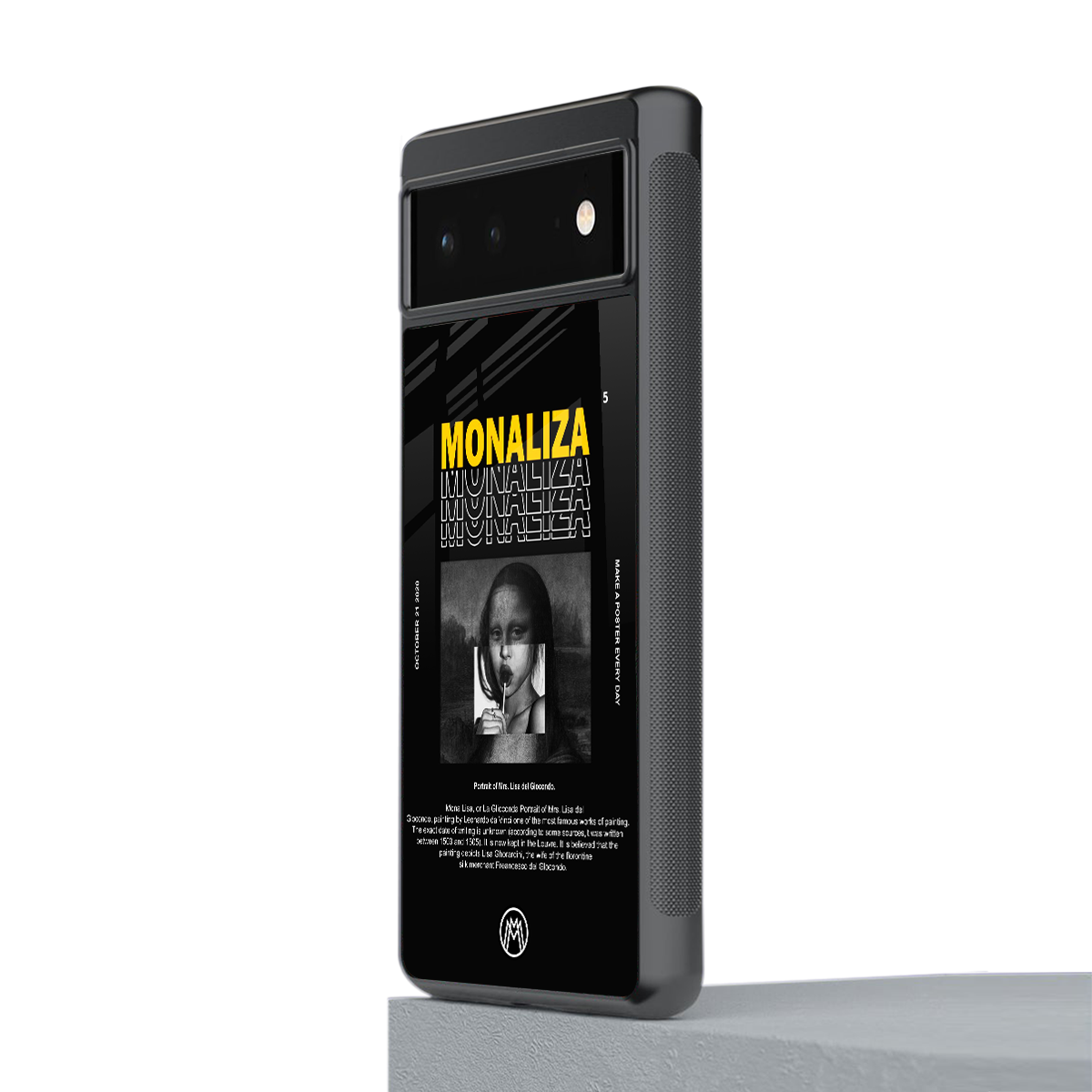 lollipop monaliza back phone cover | glass case for google pixel 6