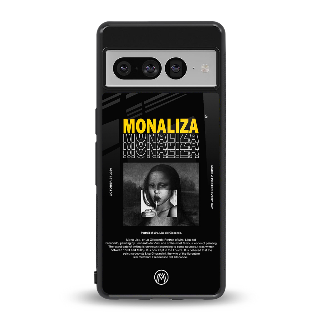 lollipop monaliza back phone cover | glass case for google pixel 7 pro