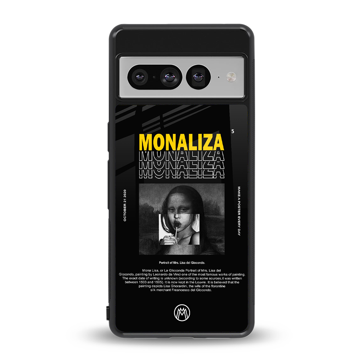 lollipop monaliza back phone cover | glass case for google pixel 7 pro