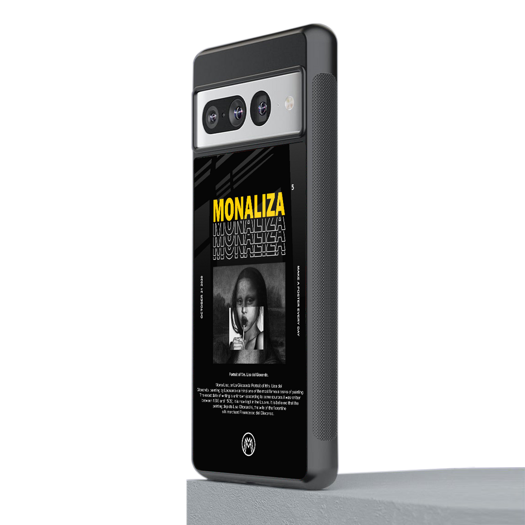 lollipop monaliza back phone cover | glass case for google pixel 7 pro