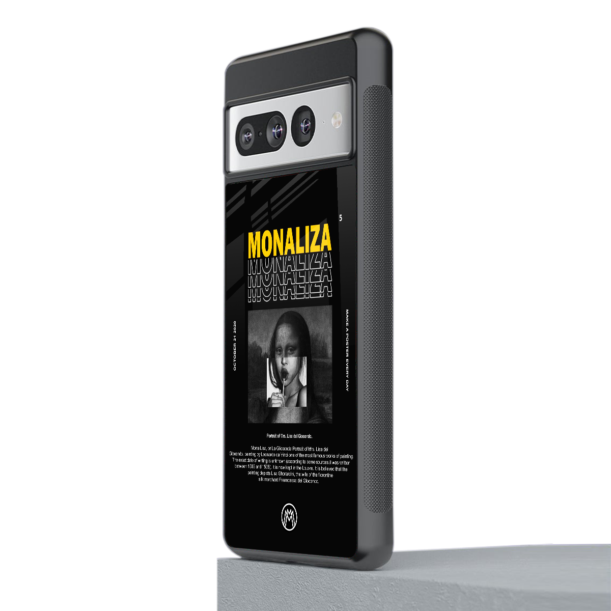 lollipop monaliza back phone cover | glass case for google pixel 7 pro
