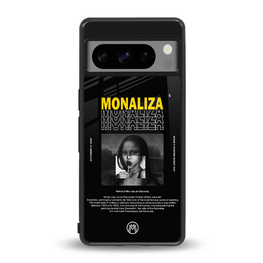 lollipop monaliza back phone cover | glass case for google pixel 8 pro