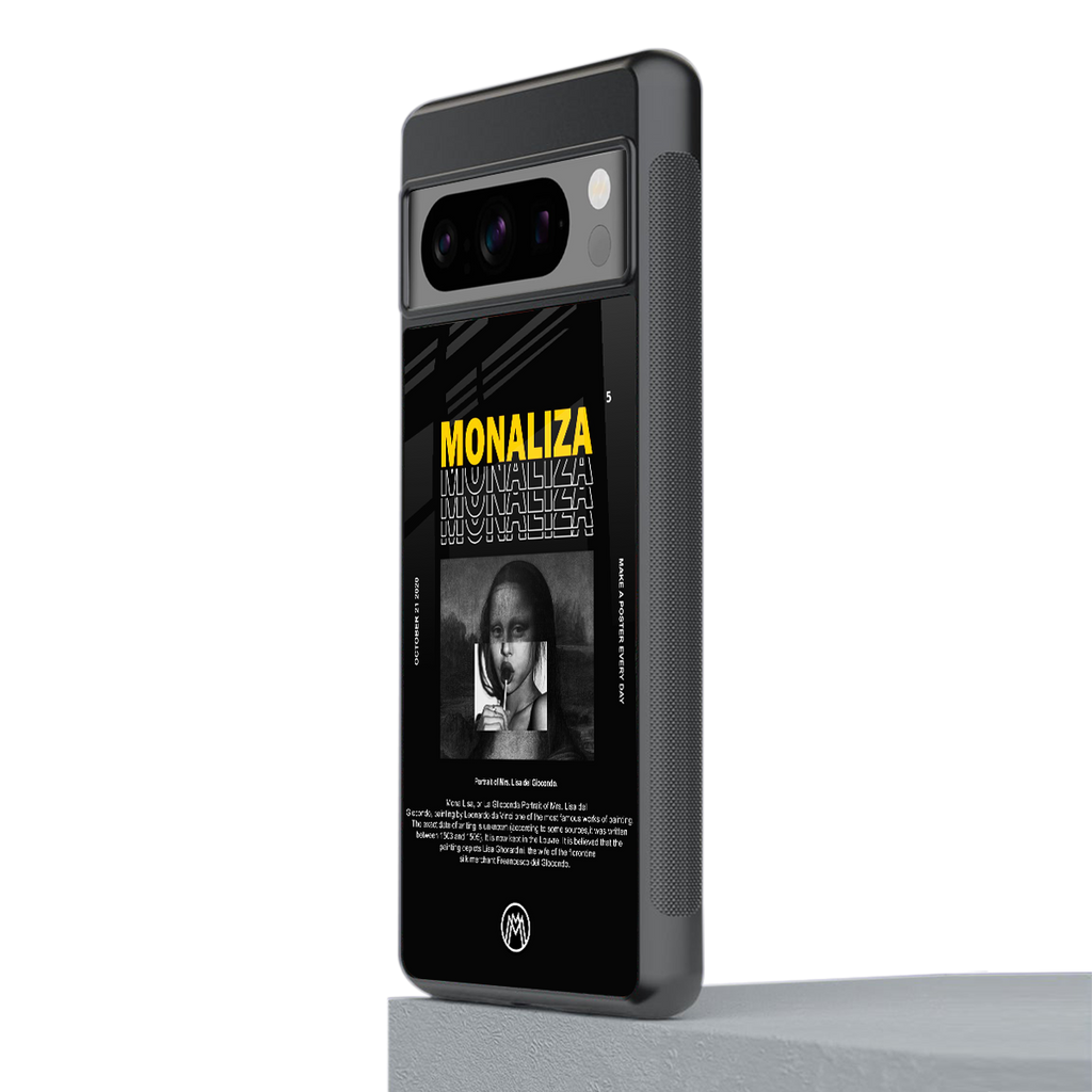lollipop monaliza back phone cover | glass case for google pixel 8 pro