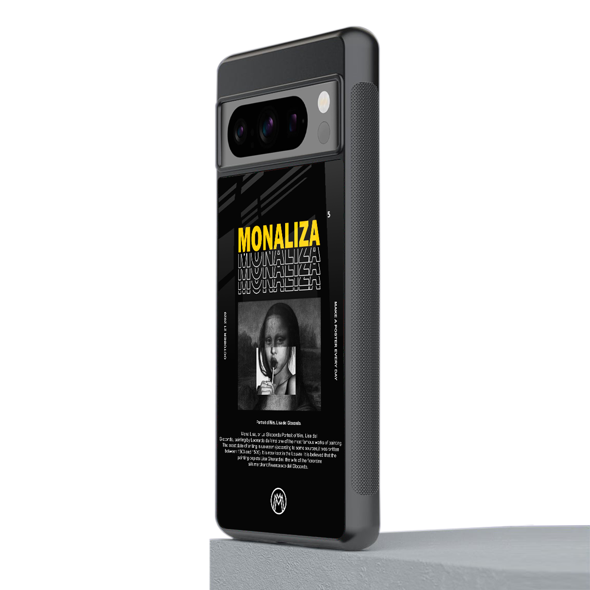 lollipop monaliza back phone cover | glass case for google pixel 8 pro