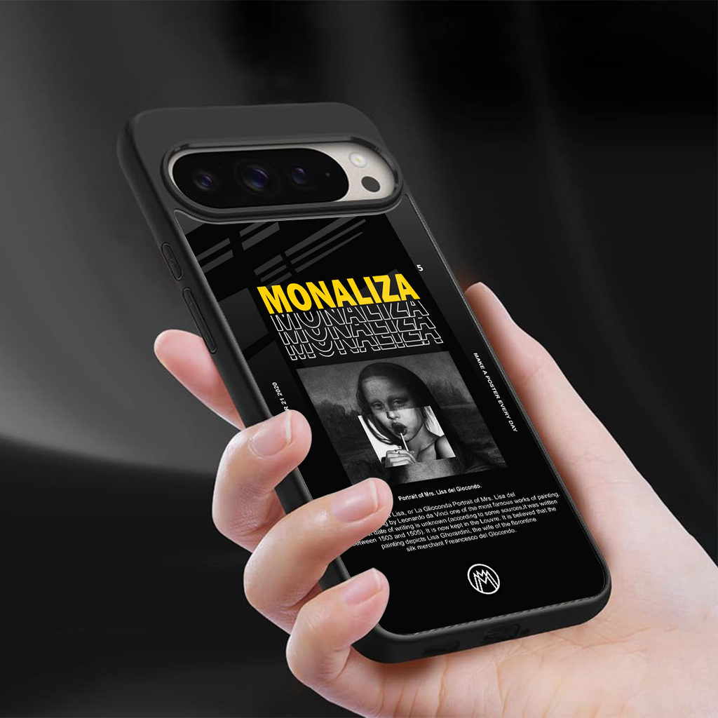 lollipop monaliza back phone cover | glass case for google pixel 9 pro