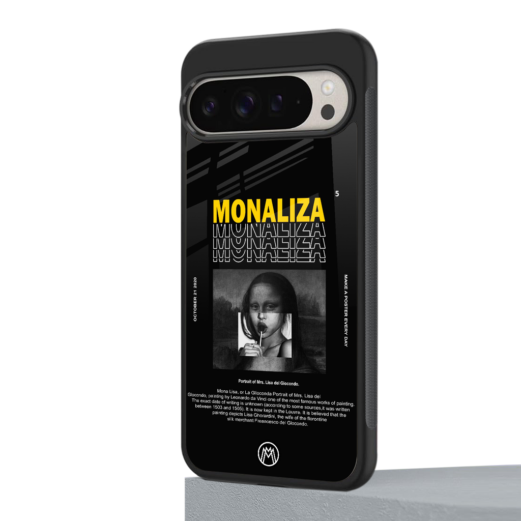 lollipop monaliza back phone cover | glass case for google pixel 9 pro