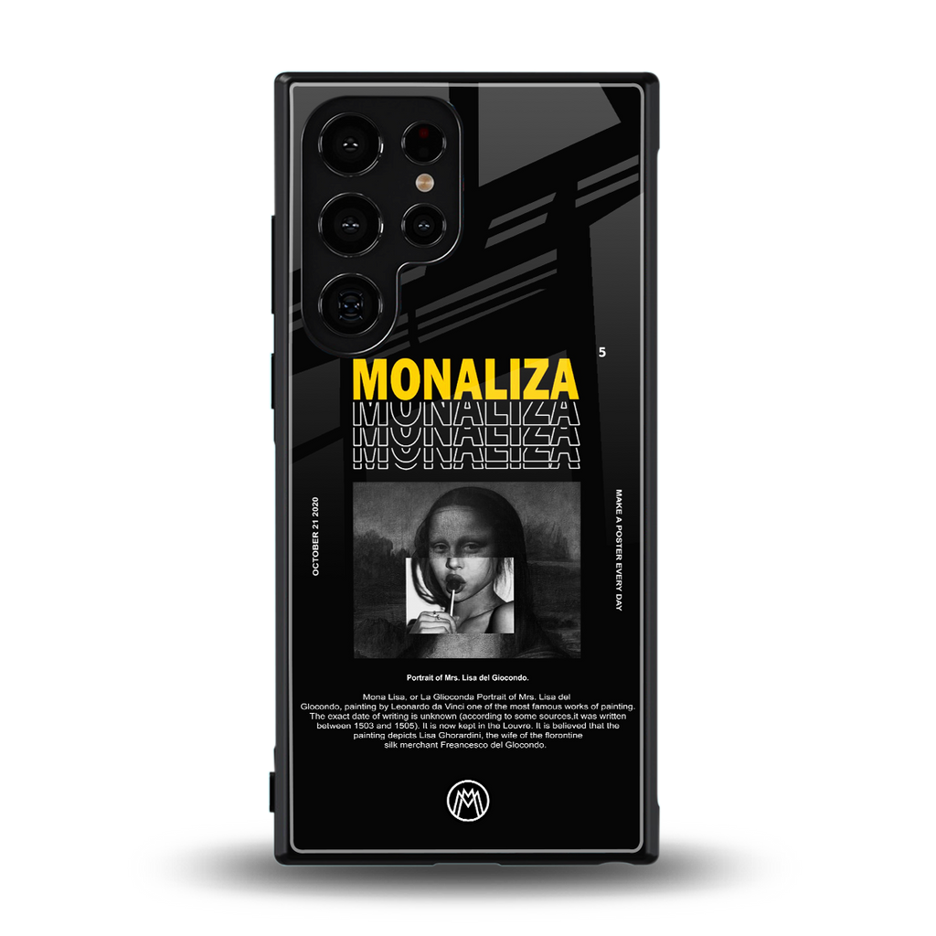 lollipop monaliza back phone cover | glass case for samsung galaxy s23 ultra