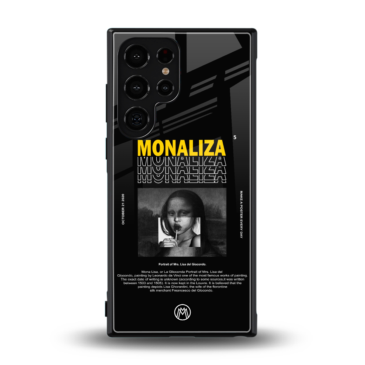 lollipop monaliza back phone cover | glass case for samsung galaxy s23 ultra