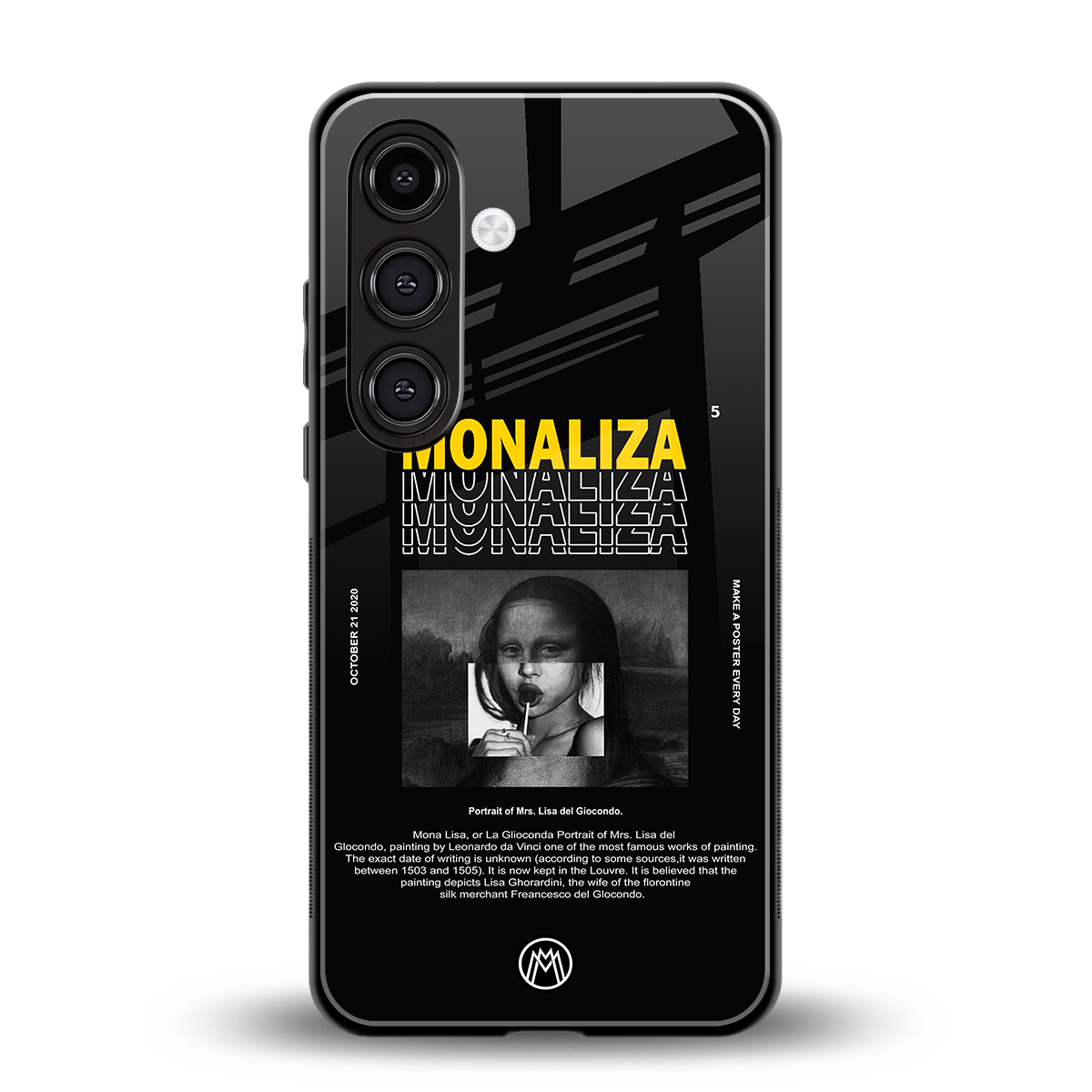 lollipop monaliza back phone cover | glass case for samsung galaxy s23 plus