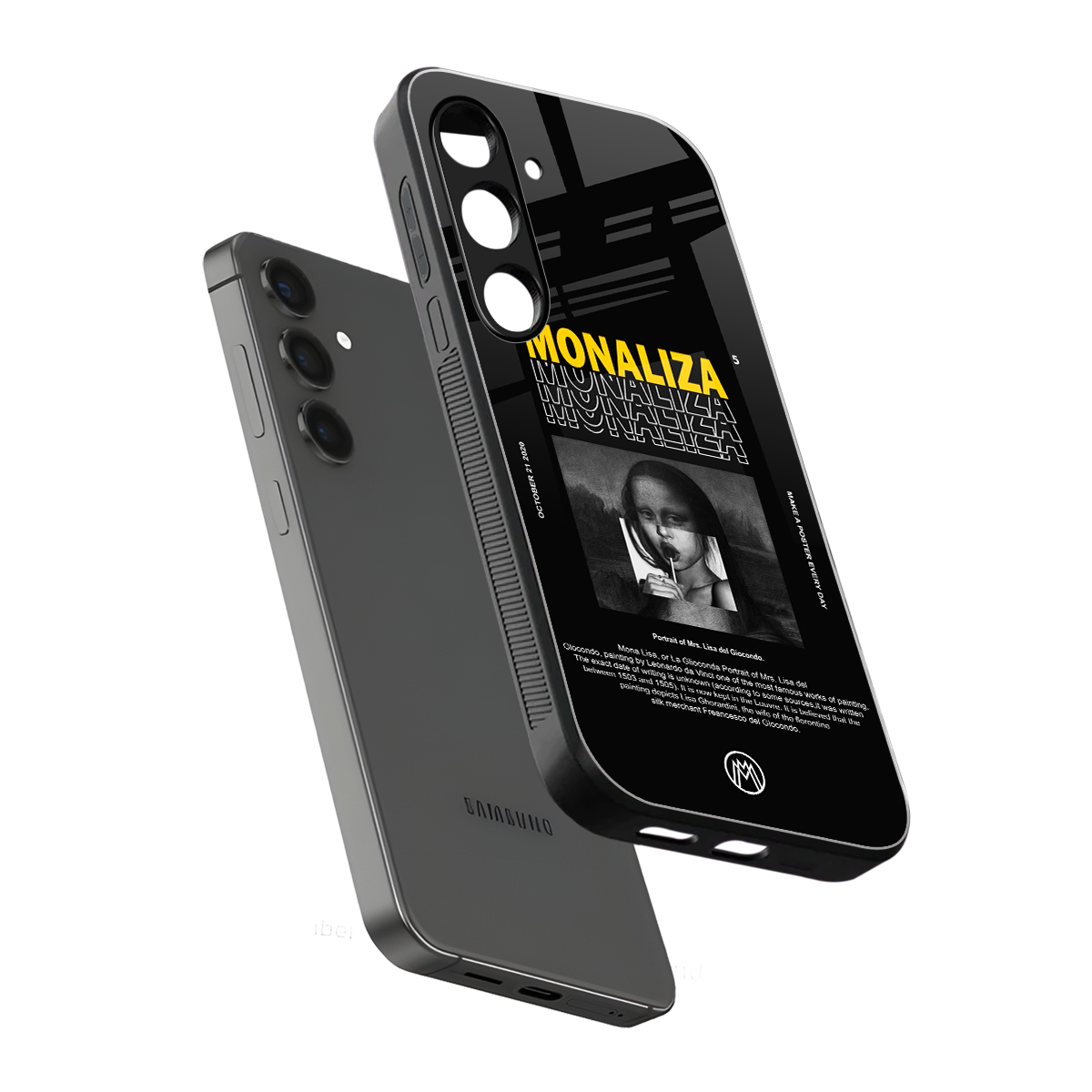 lollipop monaliza back phone cover | glass case for samsung galaxy s23 plus