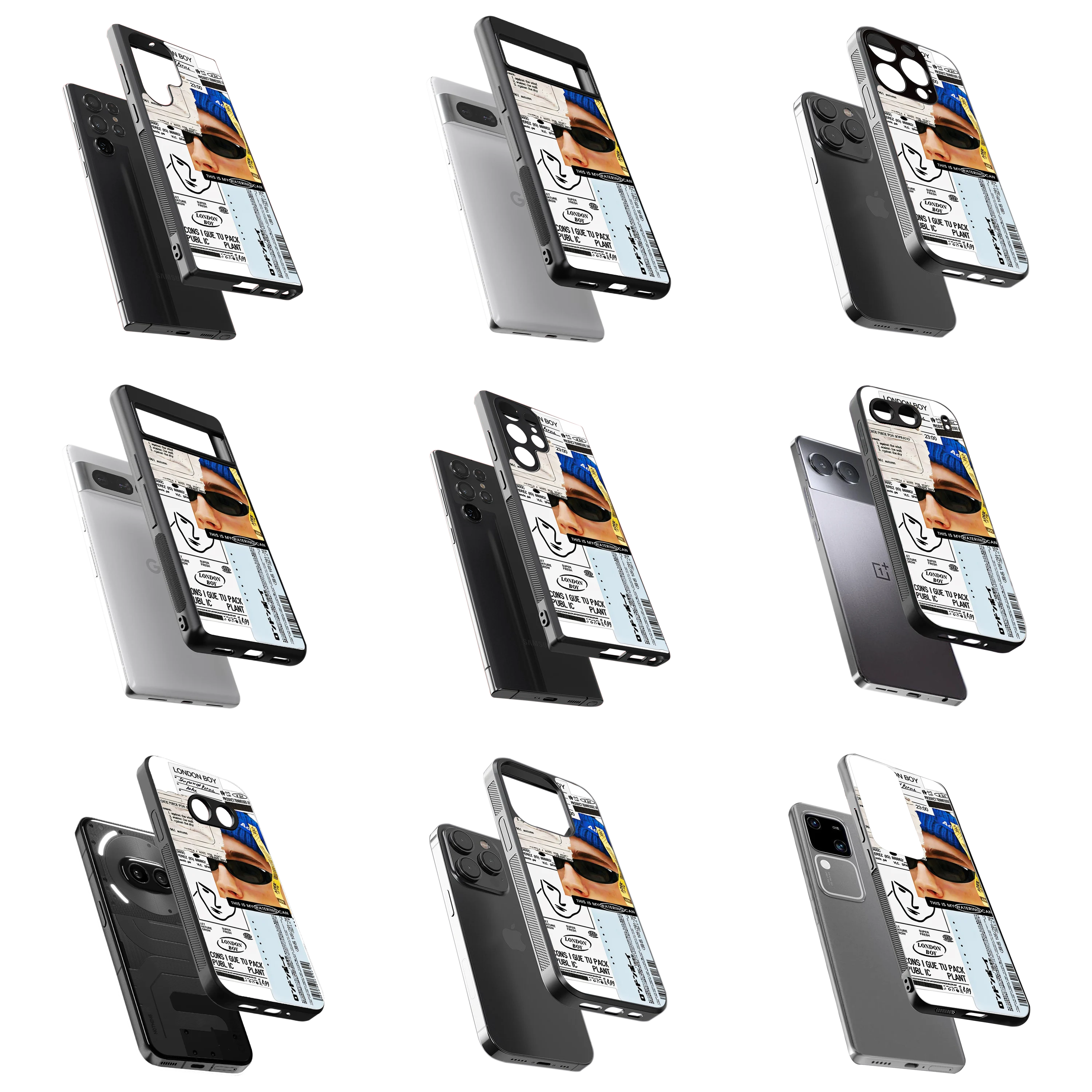 Durable Glass Back Mobile Case for iPhone, Samsung, OnePlus, Google Pixel, Redmi, Vivo, Oppo