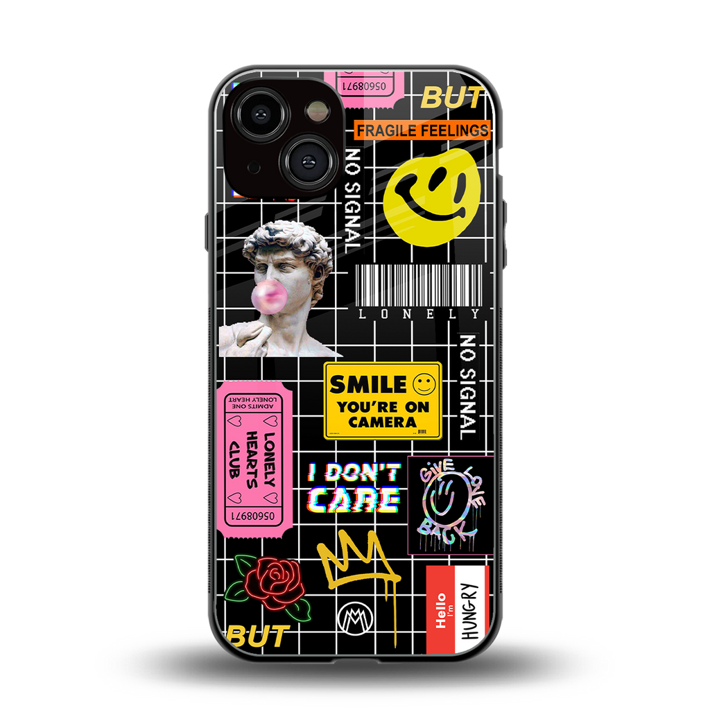 lonely hearts club black back phone cover | glass case for iphone 13