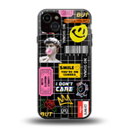 lonely hearts club black back phone cover | glass case for iphone 15 plus