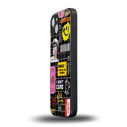 lonely hearts club black back phone cover | glass case for iphone 15
