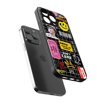 lonely hearts club black back phone cover | glass case for iphone 14 pro