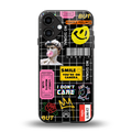 lonely hearts club black back phone cover | glass case for iphone 16 plus