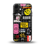 lonely hearts club black back phone cover | glass case for iphone 16 plus