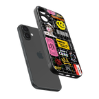 lonely hearts club black back phone cover | glass case for iphone 16 plus