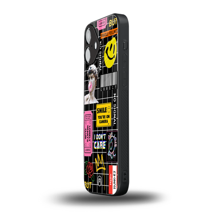 lonely hearts club black back phone cover | glass case for iphone 16 plus