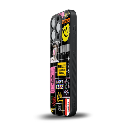 lonely hearts club black back phone cover | glass case for iphone 16 pro