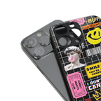 lonely hearts club black back phone cover | glass case for iphone 16 pro max