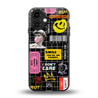 lonely hearts club black back phone cover | glass case for iphone 16