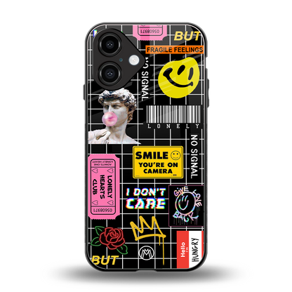 lonely hearts club black back phone cover | glass case for iphone 16