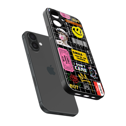 lonely hearts club black back phone cover | glass case for iphone 16