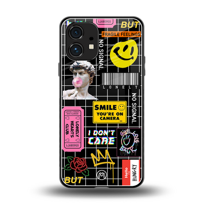 lonely hearts club black back phone cover | glass case for nothing phone 1