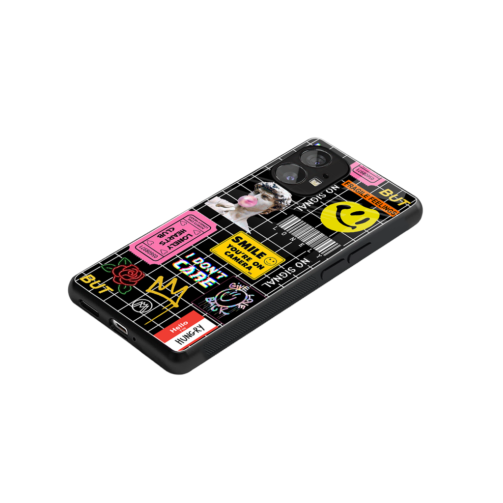 lonely hearts club black back phone cover | glass case for nothing phone 1