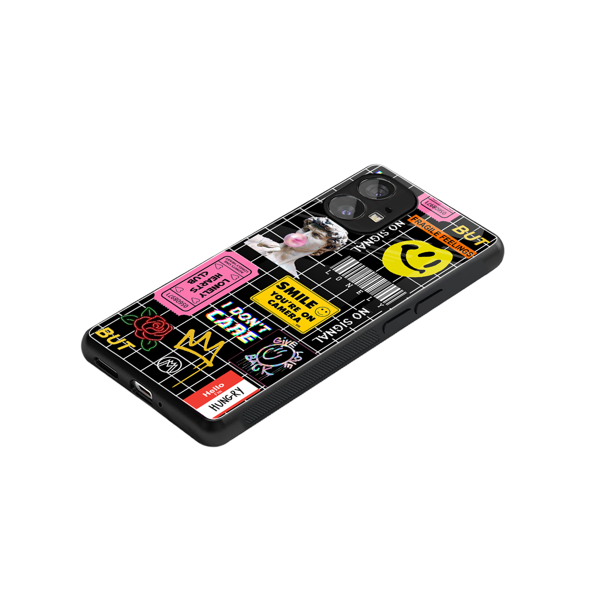 lonely hearts club black back phone cover | glass case for nothing phone 1