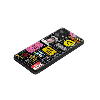 lonely hearts club black back phone cover | glass case for nothing phone 1