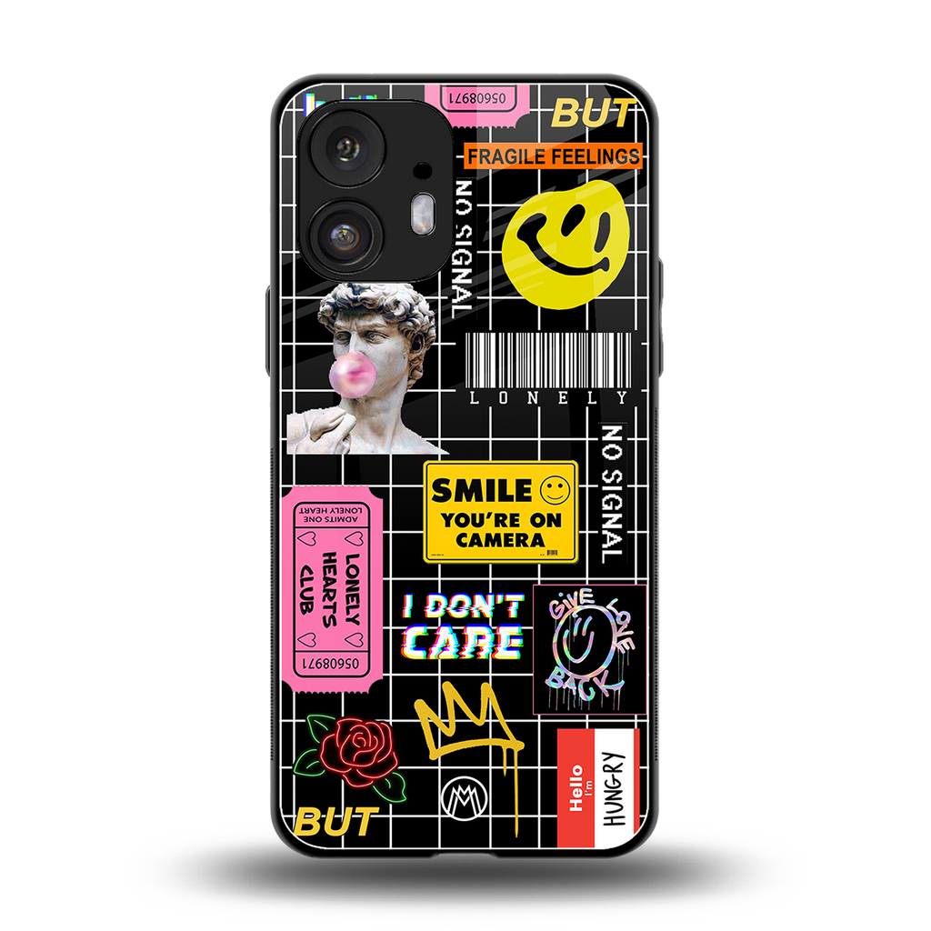 lonely hearts club black back phone cover | glass case for nothing phone 2