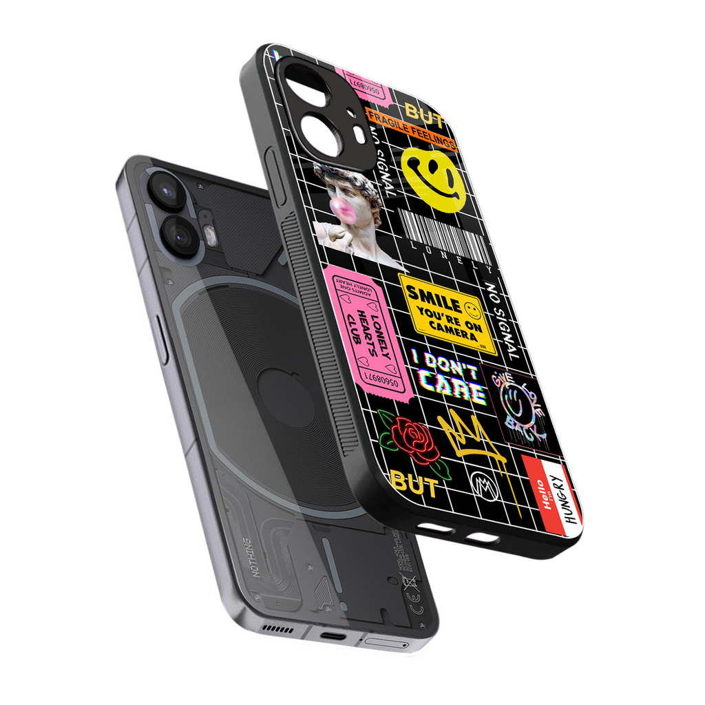 lonely hearts club black back phone cover | glass case for nothing phone 2