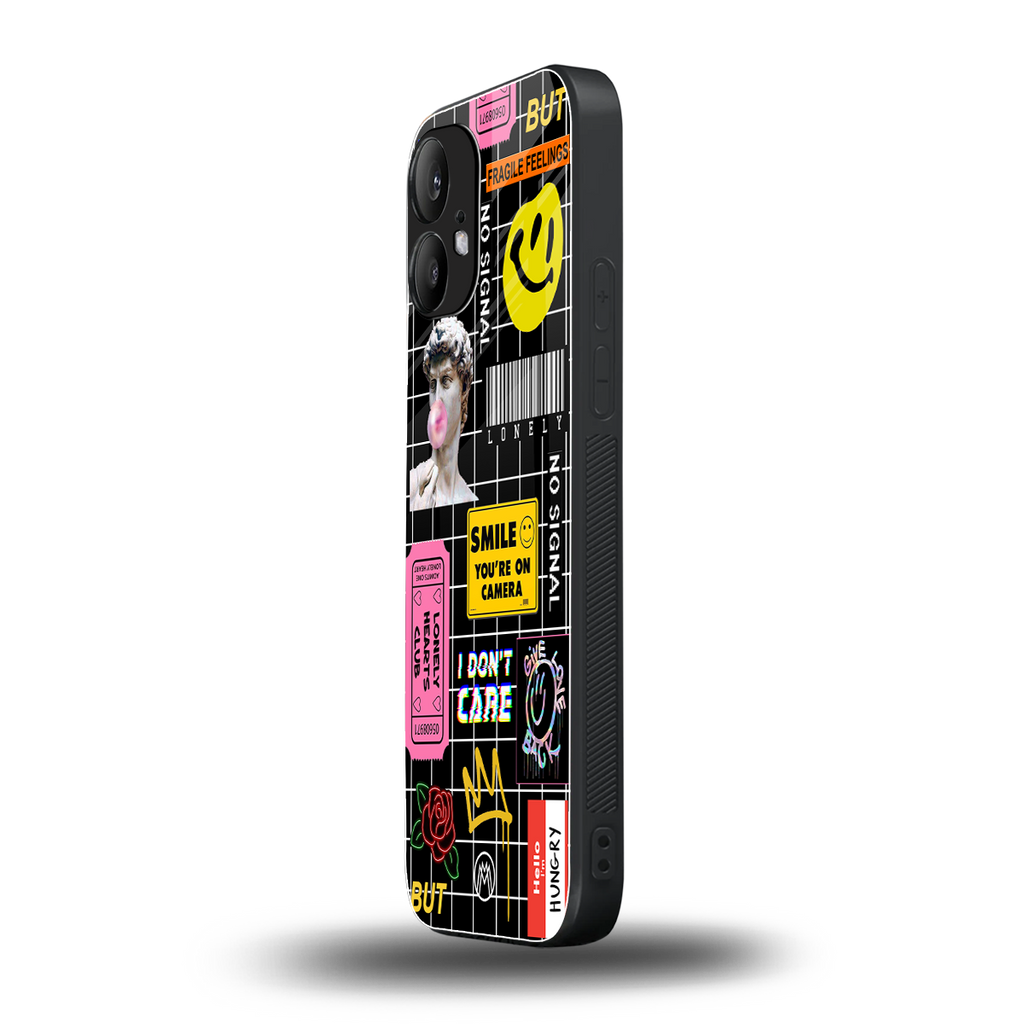 lonely hearts club black back phone cover | glass case for nothing phone 2