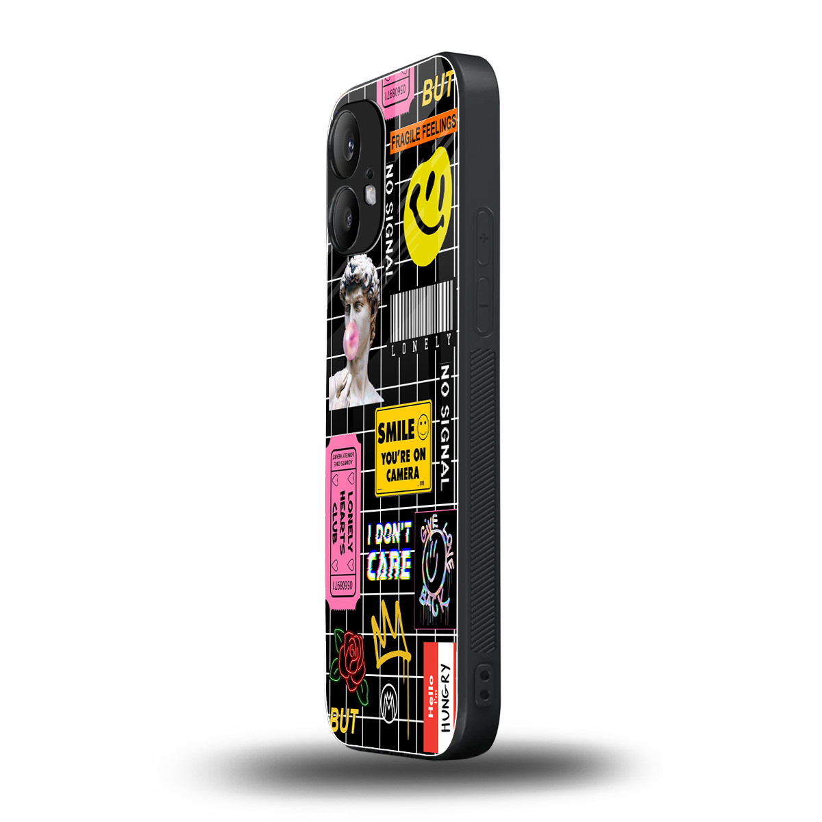 lonely hearts club black back phone cover | glass case for nothing phone 2