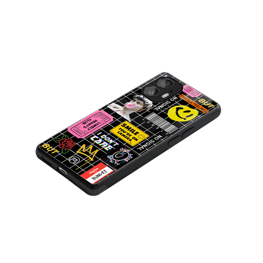 lonely hearts club black back phone cover | glass case for nothing phone 2