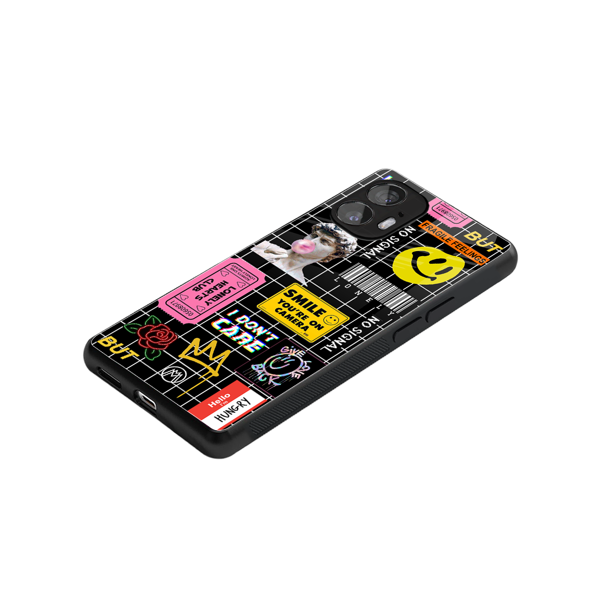 lonely hearts club black back phone cover | glass case for nothing phone 2