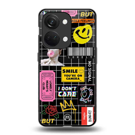lonely hearts club black back phone cover | glass case for oneplus nord 3