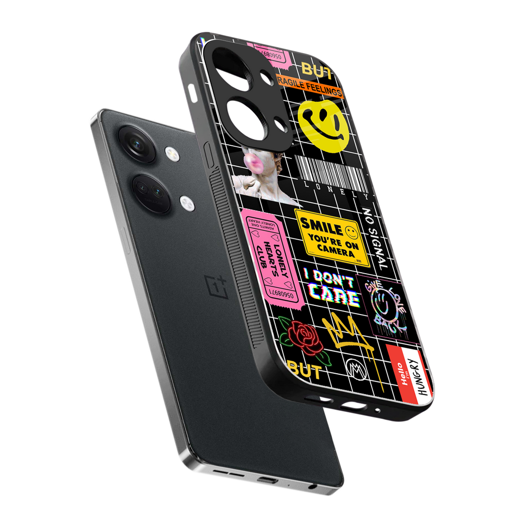 lonely hearts club black back phone cover | glass case for oneplus nord 3