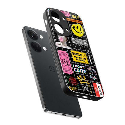 lonely hearts club black back phone cover | glass case for oneplus nord 3