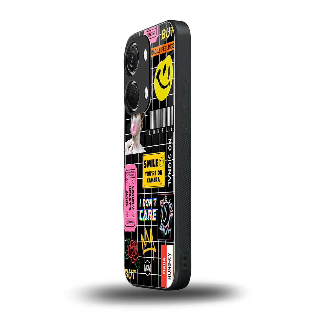 lonely hearts club black back phone cover | glass case for oneplus nord 3