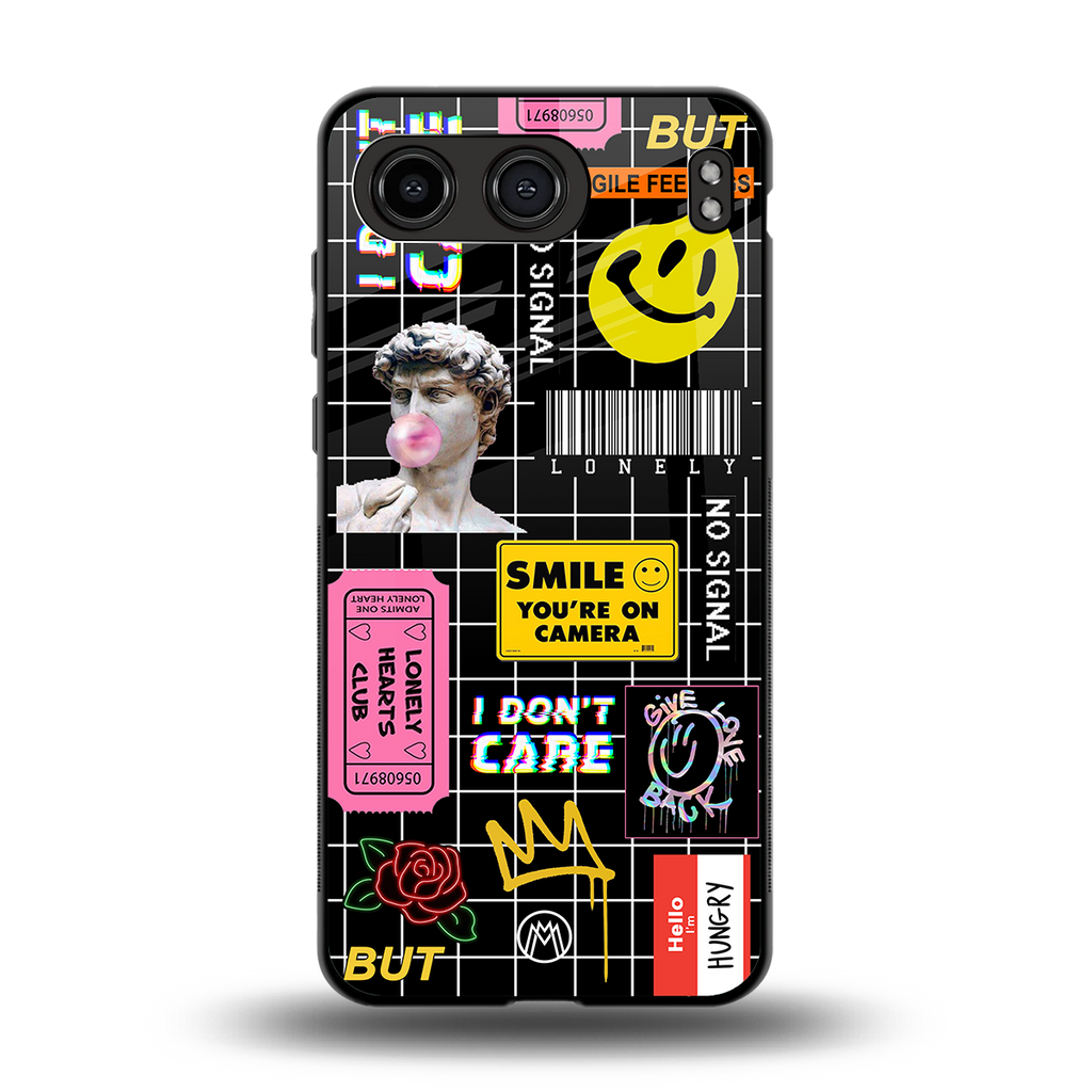 lonely hearts club black back phone cover | glass case for oneplus nord 4