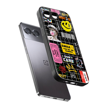 lonely hearts club black back phone cover | glass case for oneplus nord 4
