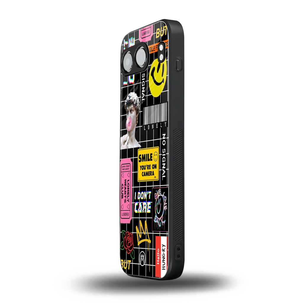 lonely hearts club black back phone cover | glass case for oneplus nord 4